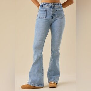 Altar’d State High Waisted Blue Women's Bell Bottom Jeans